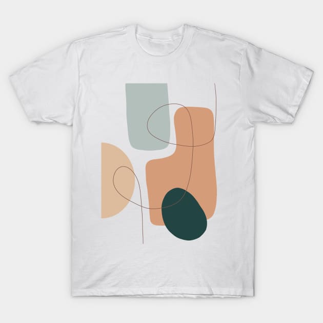 Mid Century Modern, Abstract Shapes Illustration 5 T-Shirt by gusstvaraonica